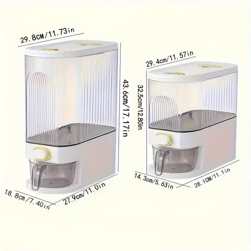 [Large Capacity Rice Container] 11/22-pound Large-capacity Rice Container Comes with A Measuring Cup And Time Markings, Perfect for Kitchen Organization And Pantry Storage Of Grains And Dry Foods