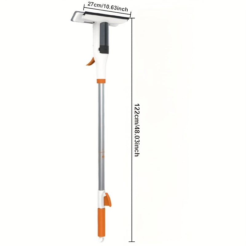 [3-in-1 Glass Cleaning] 3-in-1 Glass Cleaning Kit - Durable Metal Pole, Scraper Included - Ideal for High Windows, Shower Doors & Car Windshields - Essential Home Cleaning Tool