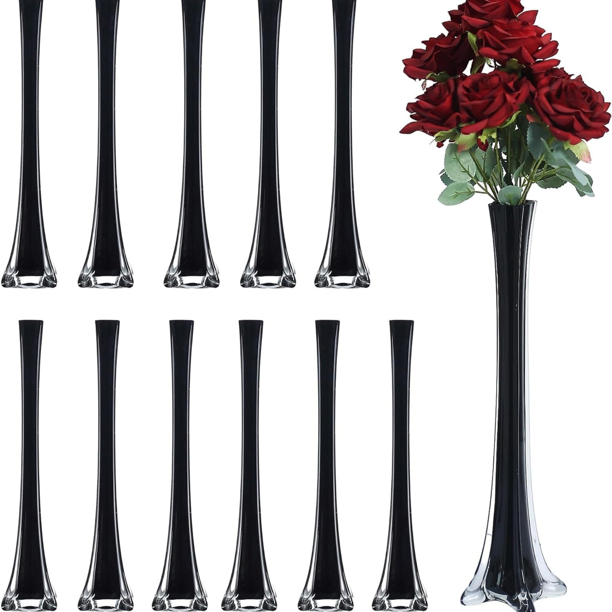 Eiffel Tower Vase, Pack of 12, Flower Vases Centerpiece for Flower, Wedding, Decoration.