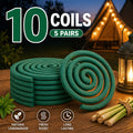 Outdoor Mosquito Repellent Coils, 10-Piece Large Citronella and Lemongrass Scented Set with Holder for Patio, Garden and Summer Camping Use