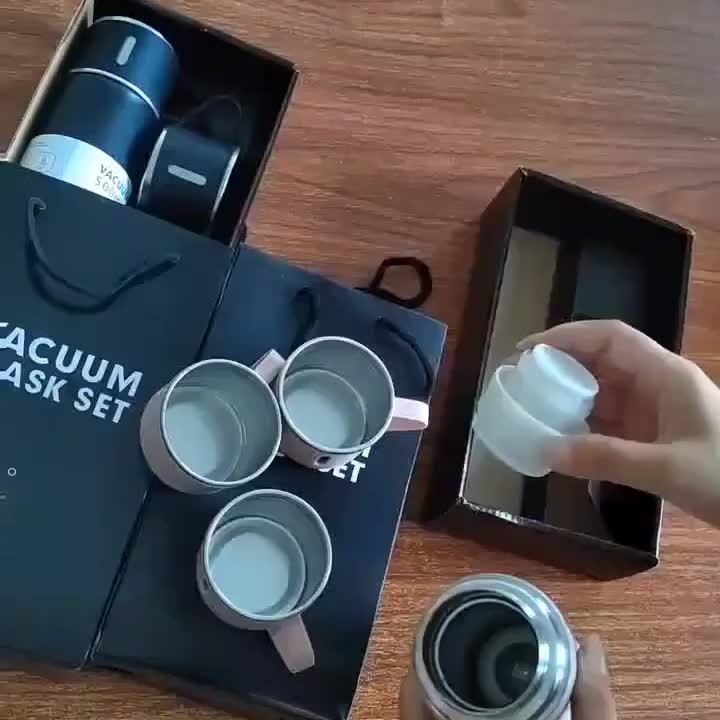 1 hot water bottle, metal vacuum cup, portable coffee cup and hot water bottle combination, suitable for RV and outdoor exploration, gift thermos, cup