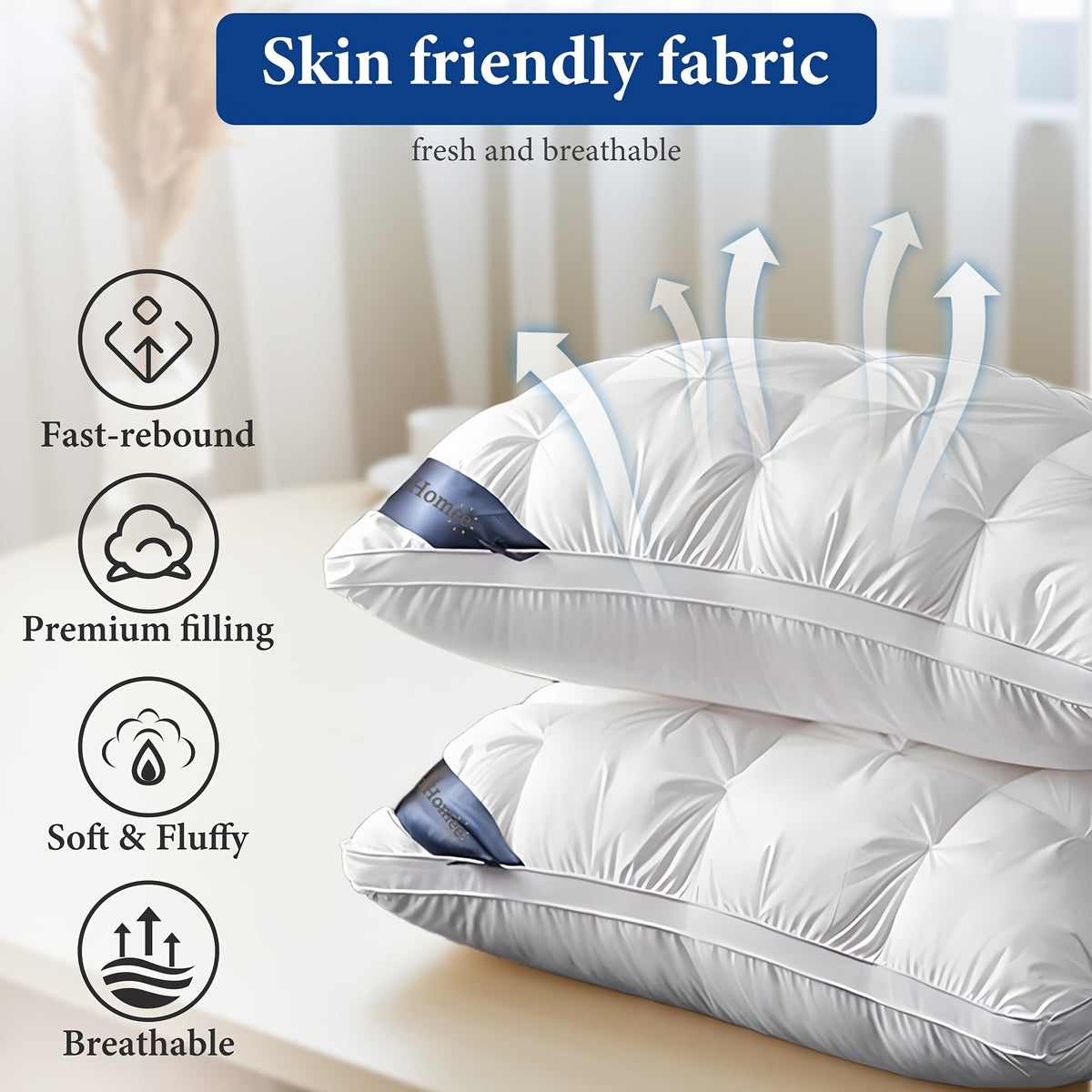 Hotel Three-Dimensional Twisted Flower Pillow, 900g, 2-Pack, White