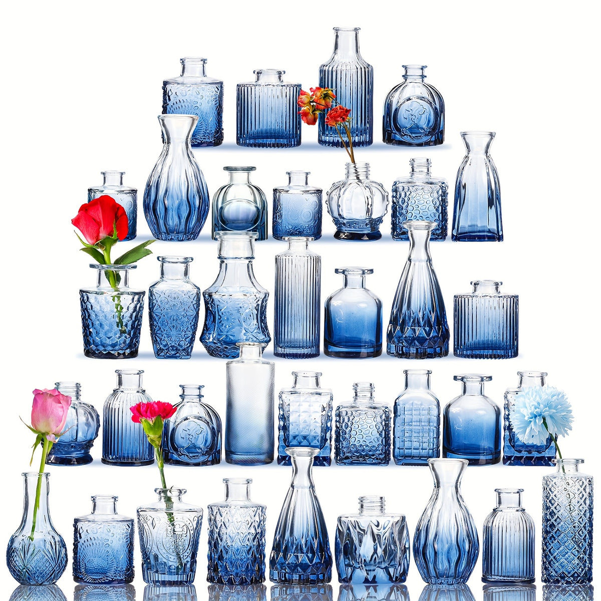 TOMNK 36pcs Bud Vase, Wedding Centerpieces for Tables, Mini Clear Bud Vases for Flowers, Small Flower Vases Suitable for Birthday Party, Anniversary, Wedding, Home Table Deco, for Mother's Day