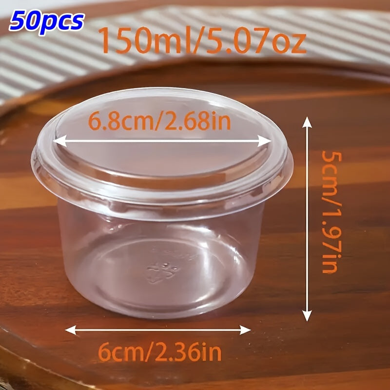 [Halloween, Christmas] 50 Party Cups with Lids Dessert Bowls Pastry Packaging Boxes- Durable And Shatterproof Dessert Containers Suitable for Yogurt, Coconut Jelly, Pudding Mousse, Oatmeal, Etc. Transparent Food-Grade Plastic, Ideal for And Events for Hal