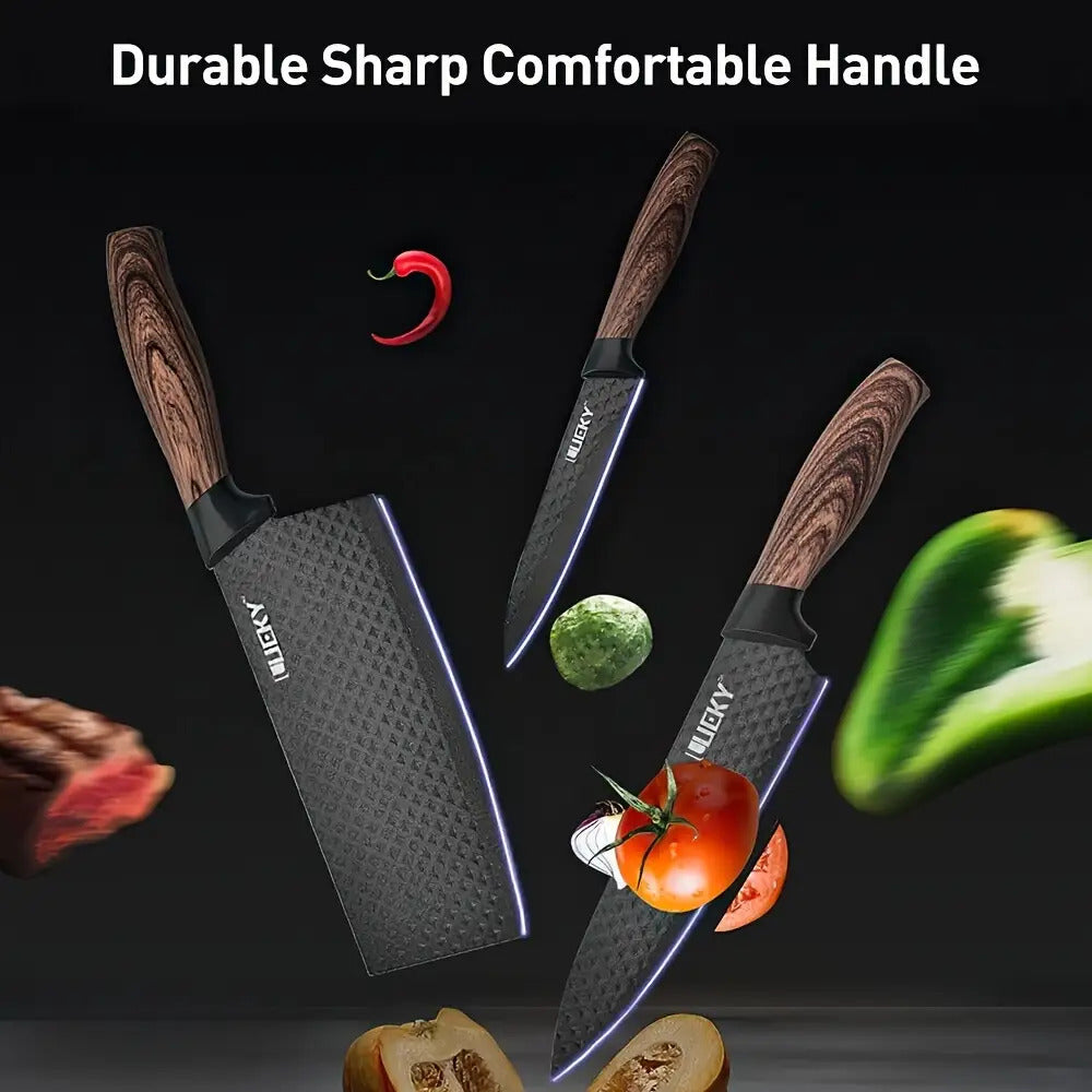 6pcs Kitchen Knife Combo Set, Vegetable Knife, Slicing Knife, Fruit Knife, Multi-purpose Scissors and Melon Planer, Healthy Kitchen Knife Set Home Cooking