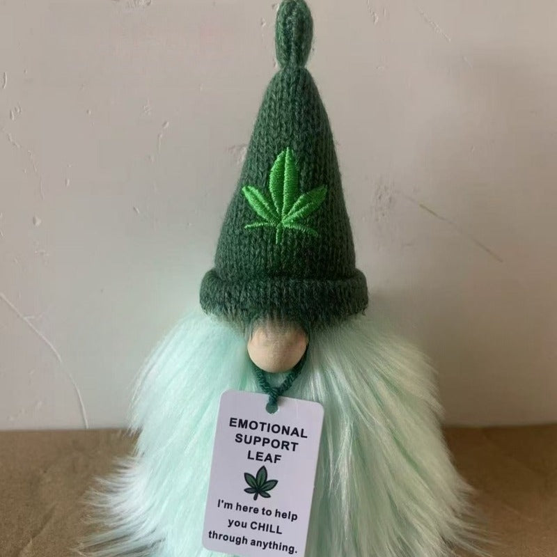 1pc Emotional Support Weed Dwarf, Mini Companion, Fun Handmade Mini Decoration, with Encouragement Card, Tabletop Piece, Fun Home Decor