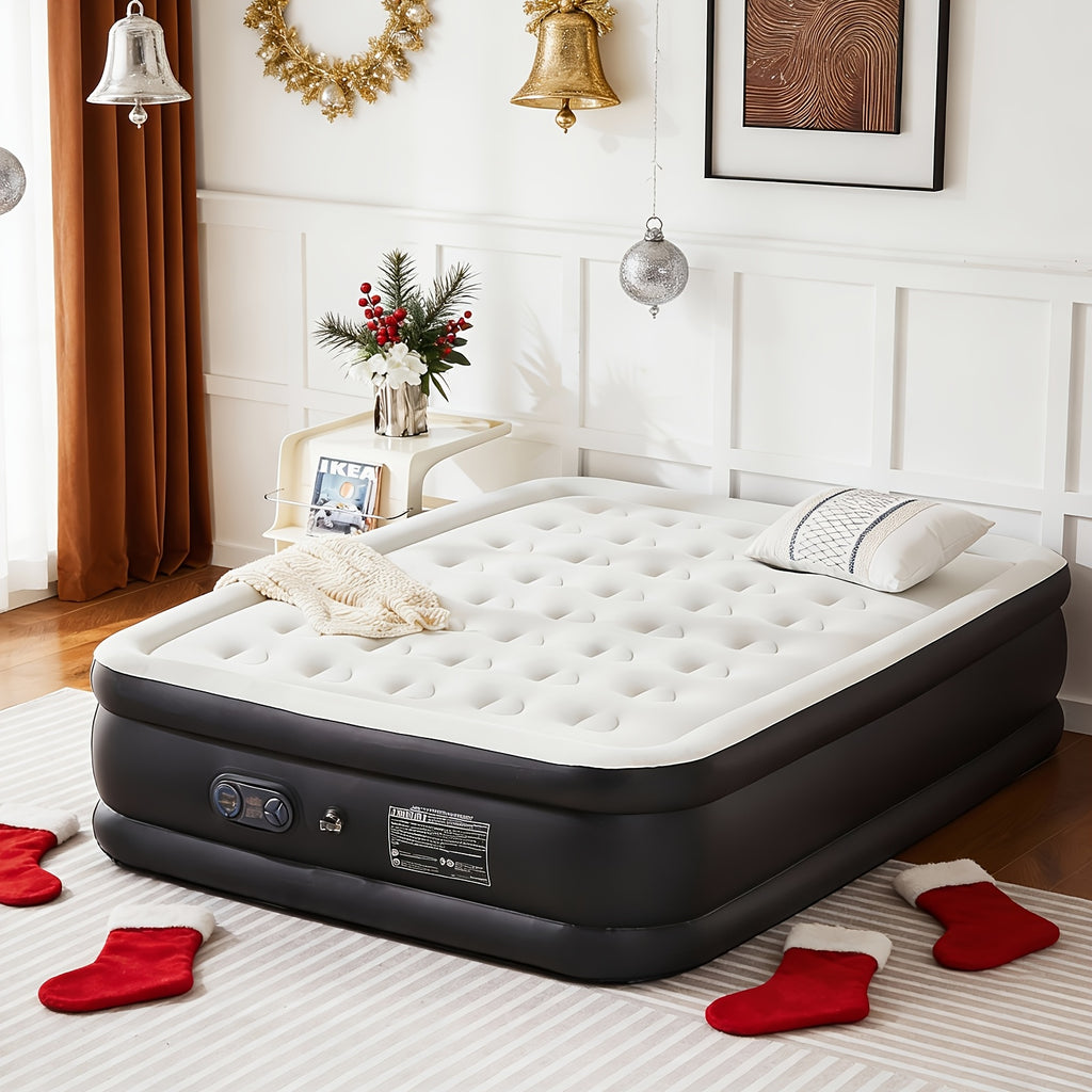Air Mattress With Coil Beam Support, Plush Velvety Top Non-Slip Bottom For Stability On Smooth Floors And Carpets, Available In Two Sizes And Three Heights, Can Hold Up To 660 Pounds