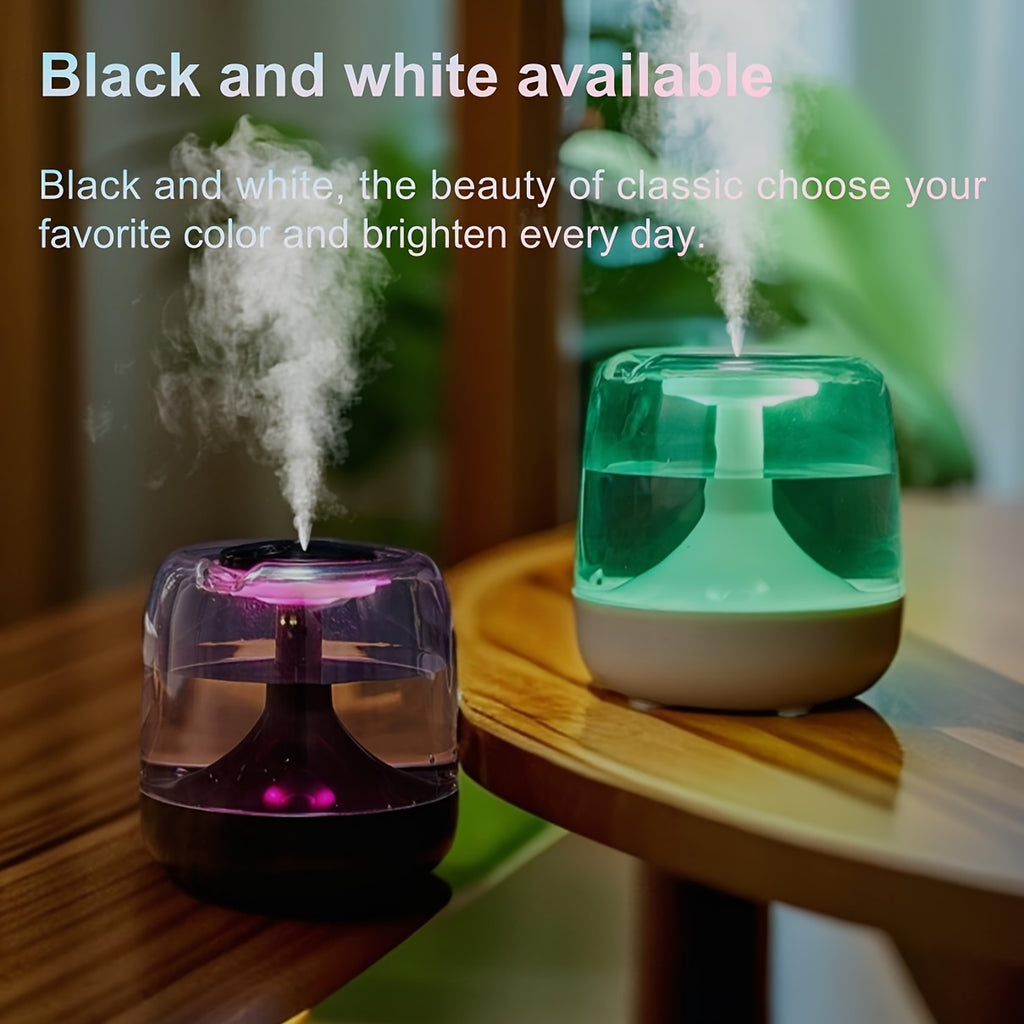 USB Cool Mist Humidifier, Quiet Desktop Air Care with 7-Color Night Light and Visible Water Level for Bedroom, Home Office and Bedside Use