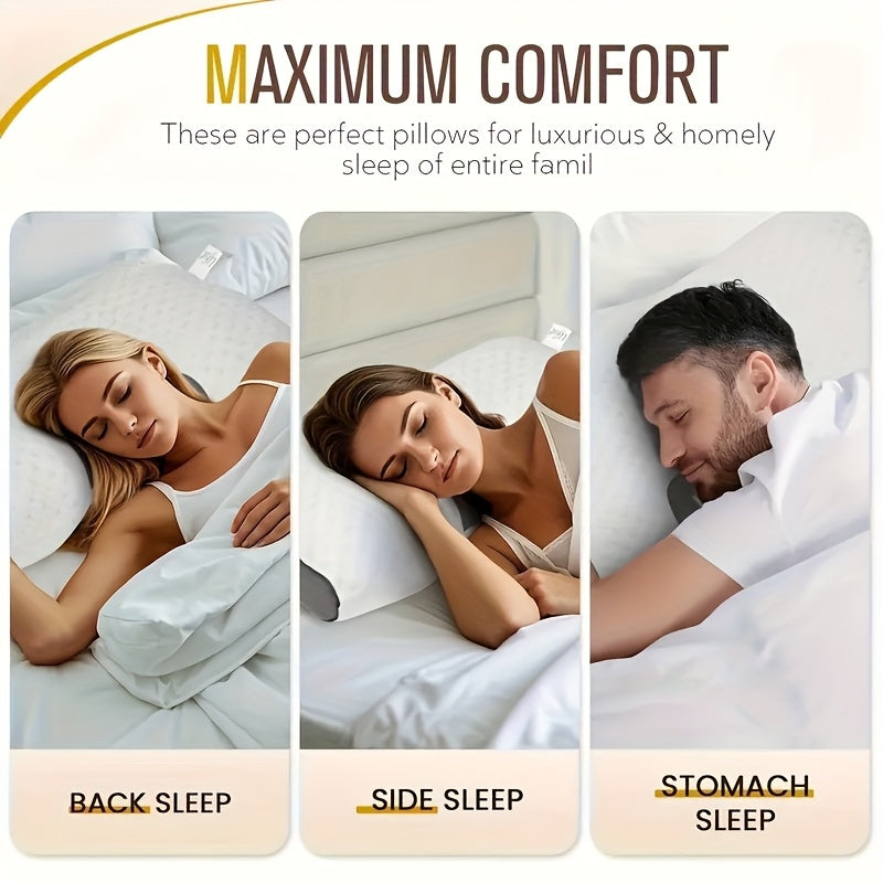 2pcs/4pcsSoft Neck Couple Pillow - Adjustable Ergonomic, Removable High-quality Pillow Core, Provides Deep Sleep Neck, No Collapse, Machine Washable