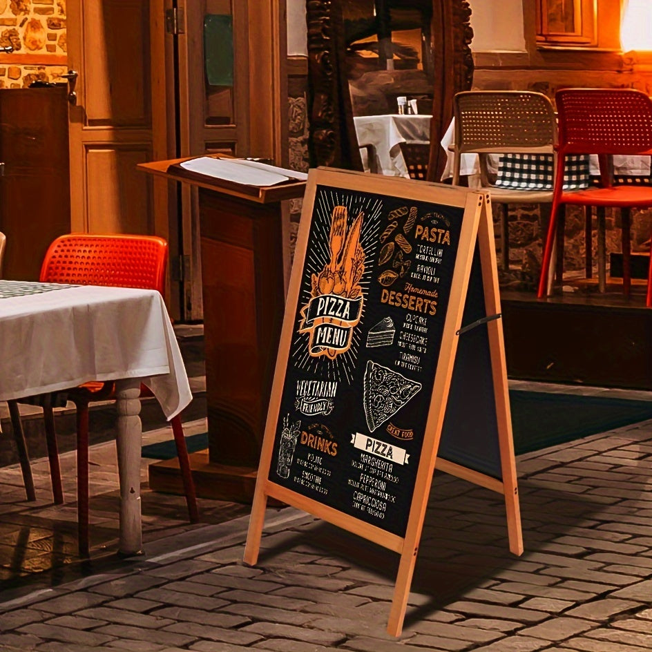 Double-sided Drawing Painting Board Magnet Wooden Standing Writing Blackboard A-Frame Chalkboard Restaurant Menu Display Sign for Coffee Shop Use Christmas Gift, 39 X20in Furniture for Home Free Shipping