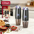Electric Salt and Pepper Grinder with LED Lights, Large Capacity Gravity-Driven Mill for One-Handed Seasoning in Single or Two-Piece Color Options