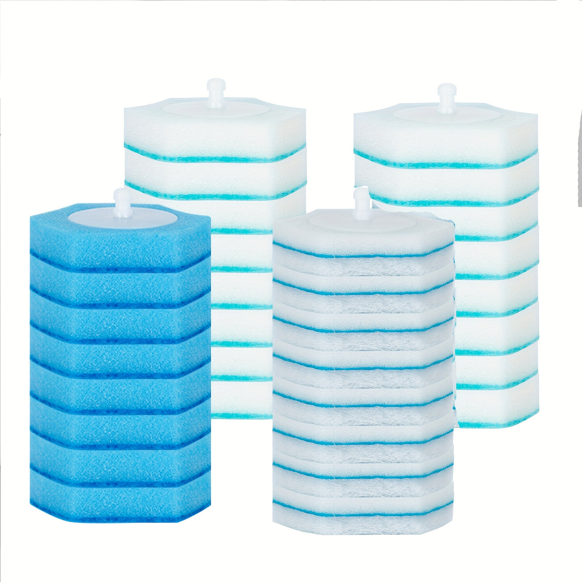 A Set of Disposable Toilet Brushes with 24/22 Replacement And Base, Toilet Cleaning System, Wall Mounted Or Floor-Mounted, Or Only 32 Replacement Heads for Easy Bathroom Cleaning, Toilet Cleaning Halloween, Christmas Decorations