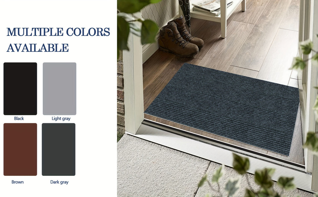 Indoor Door Mat with Non-Slip Rubber Backing, Low-Profile Absorbent Entryway Mat in 4 Colors and 7 Sizes for Front Doors, Hallways and Pet Entrances