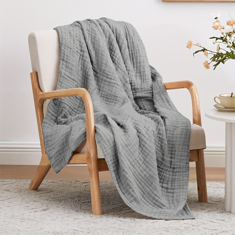 Looxii 6-Layer 100% Cotton Muslin Blanket, Lightweight And Breathable Gauze Blanket for Bed, Couch, And Adults, All-Season Use