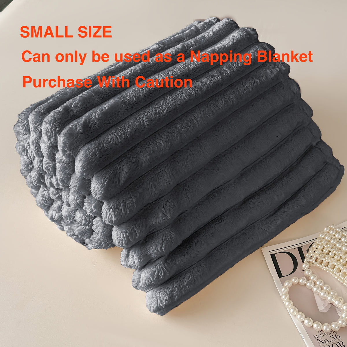 1pc Ultra-Soft 3-D Ribbed Faux Fur Flannel Blanket for Bed, Couch, Sofa, Nap Blanket Air Conditioning Blanket Office Outdoor Camping Blanket for All Seasons, Cozy Throw, High Quality Fleece, All Season Blanket, Gift Ideas for Friends&Family