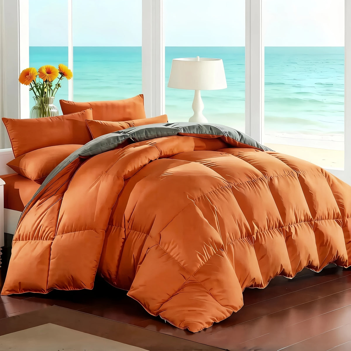 Cosybay 7 Piece Luxurious Comforter Set Queen/King/Full Size, Bed In A Bag Bedding Includes 1 Comforter, 1 Bed Sheet, 1 Fitted Sheet, 2 Pillowcases, 2 Pillow Shams, Soft Complete Bedding for Home Hotel, Perfect for Halloween Holiday, Birthday