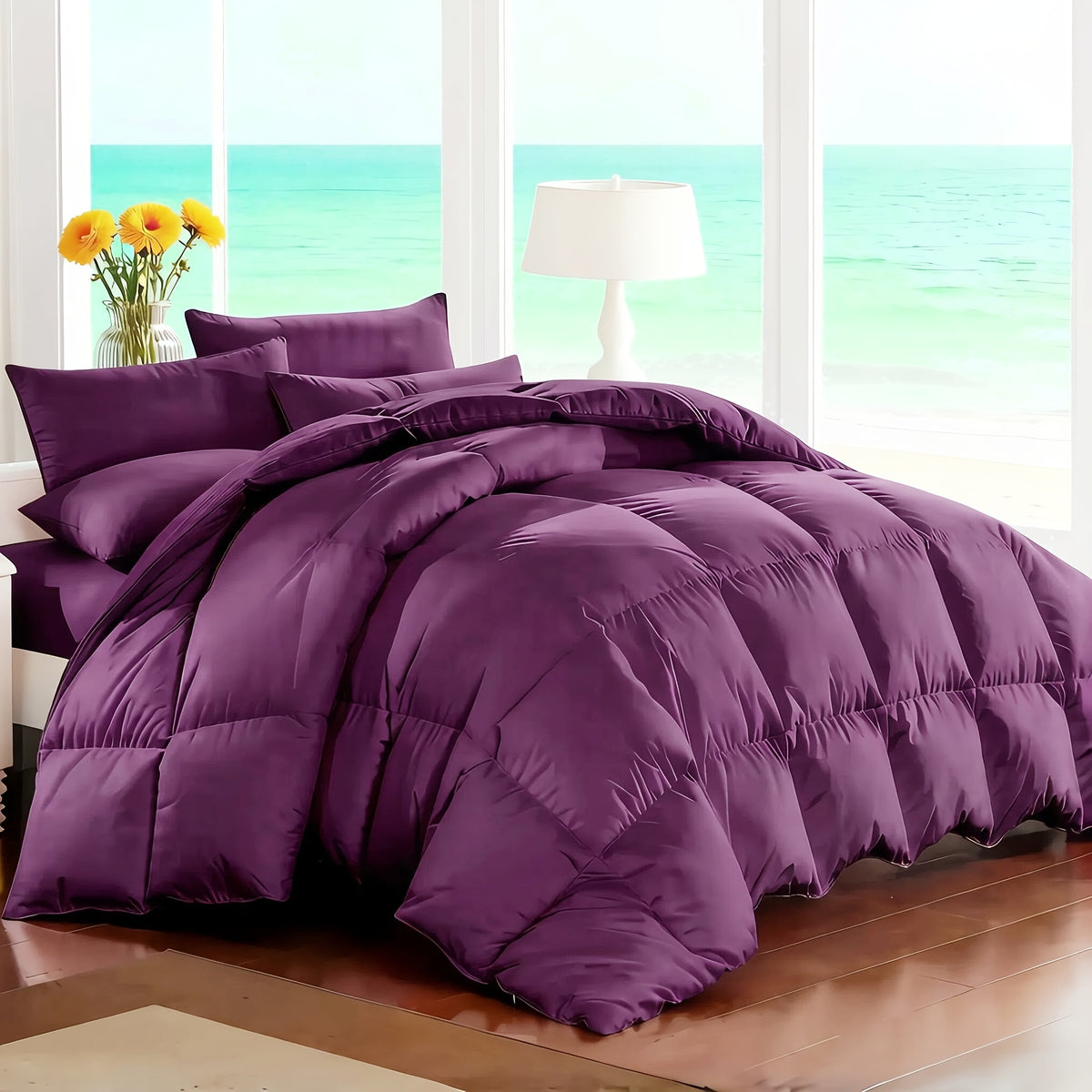 Cosybay 7 Piece Luxurious Comforter Set Queen/King/Full Size, Bed In A Bag Bedding Includes 1 Comforter, 1 Bed Sheet, 1 Fitted Sheet, 2 Pillowcases, 2 Pillow Shams, Soft Complete Bedding for Home Hotel, Perfect for Halloween Holiday, Birthday