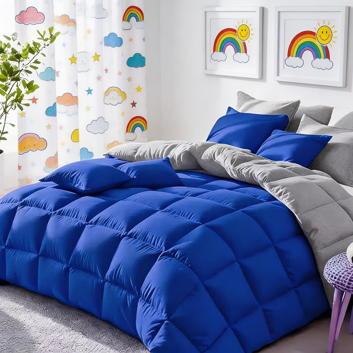 Cosybay 7pcs Luxury Color Bed Comforter Sets, Bedding Comforter Sets Queen Size, 4 Pillowcases, King Size Comforter Sets, Flat Sheet, Bedding Sheet, Quilt Set, Home Bedroom & Hotel & School & Travel & Outdoor, Valentine's Day Bed In A Bag, Kid's Bed