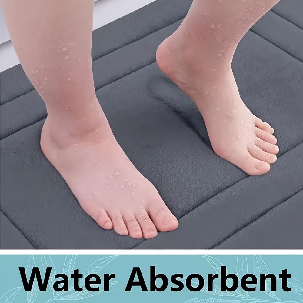 3pcs 25D Sponge Bath Mats - Super Absorbent Non-Slip Shower Rugs, Thick Soft Bath Tub Floor Mat Suitable for Bathtub, Shower, Bathroom - Heavy Foot Traffic Areas, And Modern Bathroom Decor