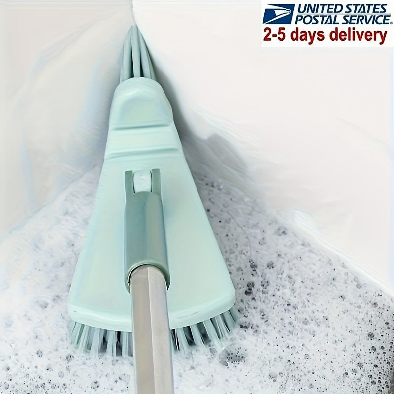 1pc Floor Scrub Brush Shower Scrubber Cleaning Bath Tub And TileScrubber Brush Long Handle Detachable Stiff Bristles For CleaningShower Bathroom Kitchen Balcony Wall 37.4" Length