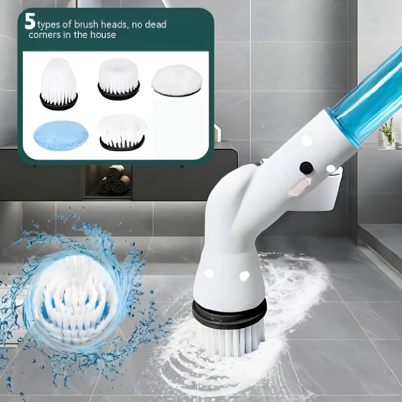 Electric Spin Scrubber Cleaning Brush Scrubber for Home Adjustable Speeds Electric Spin Scrubber Cleaning Supplies Bathroom Cleaner Spin Mop Cleaning Brush Scrubber with 3/5/7 Brush Heads Electric Cleaning Brush, For, Kitchen, Bathtub Tile Scrubber
