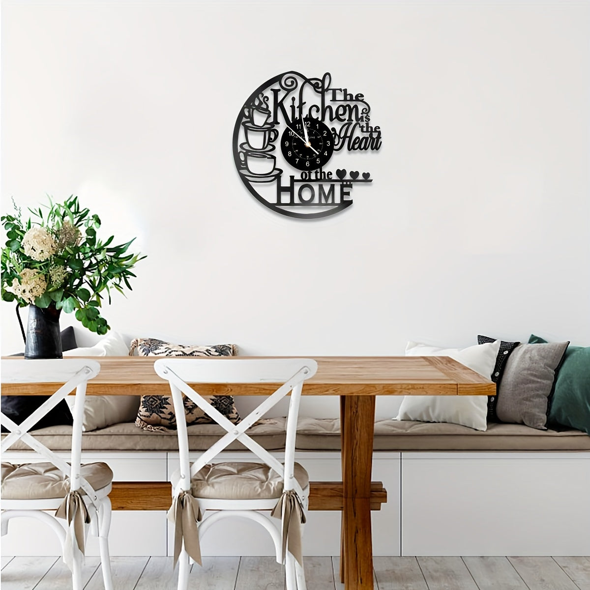 1pc Coffee Vinyl Record Wall Clock, Wall Decoration Art Decoration, Coffee Cup Design Wall Clock - Coffee Clock Silent Home Decoration, Living Room Bedroom Kitchen Bathroom, Christmas Gift/New Year Gift, Special Surprise