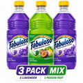 Fabuloso Multi-Purpose Cleaner Mix, 16.9 oz / 500 ml Bottles with Lavender and Passion of Fruits Scents, 3 or 6 Pack Options for Household Cleaning