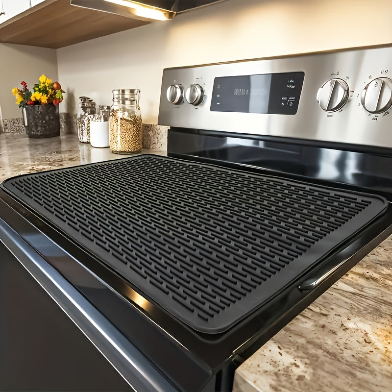 1/2pcs[28x20 Inch Silicone Stove Top Cover] Heat-Resistant Silicone Stove Top Cover Mat & Protector | 28x20 Inch Glass Cooktop Guard, Dish Drying Mat for Gas & Electric Stoves, Scratch-Resistant Kitchen Counter Protector Dish Drying Mats