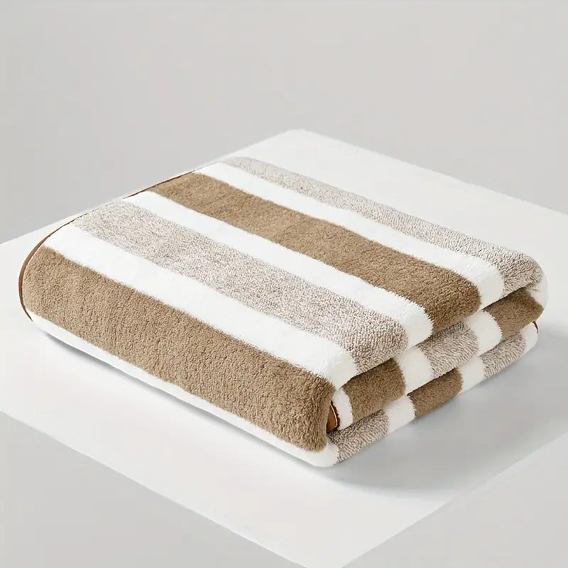 1/4pcs Striped Bath Towel Set, Beach Towel Bath Towel, Absorbent And Quick-Drying Shower Towel, Super Soft And Skin-Friendly Bathing Towel, for Home Bathroom, Ideal Bathroom Supplies Family Essentials. 70X140Cm/27.6X55.1 Inches