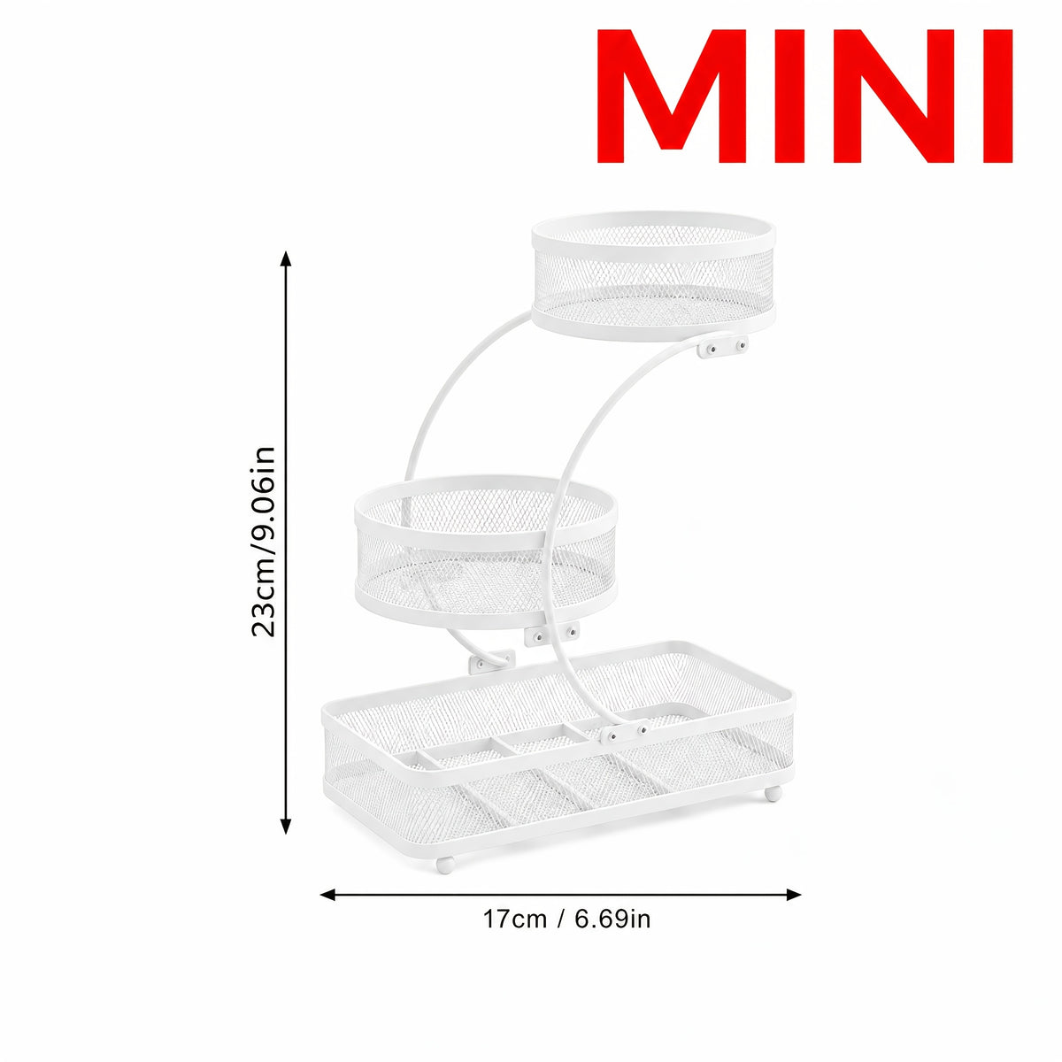 3-tier Metal Bathroom Storage Rack, Includes A Spray Bottle | Hooks - Space-saving Countertop Organizer For Cosmetics, Skincare, And Toiletries | Rust-resistant Diamond Mesh Design | Sturdy And Durable, Suitable For Vanities, Bathrooms, Wardrobes