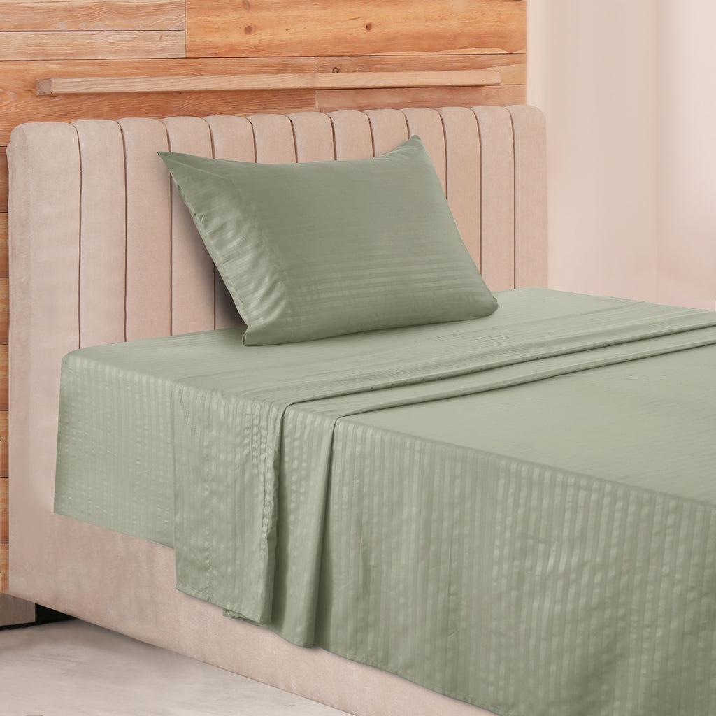 Lux Decor 4/3 Pieces Striped Bed Sheets Set - Hotel Luxury Sheets, Deep Pocket Up to 16 Inches, Extra Soft, Breathable Cooling Sheet & Pillowcases, Easy To Fit, Wrinkle Free, Fade & Stain Resistant Bedding Set
