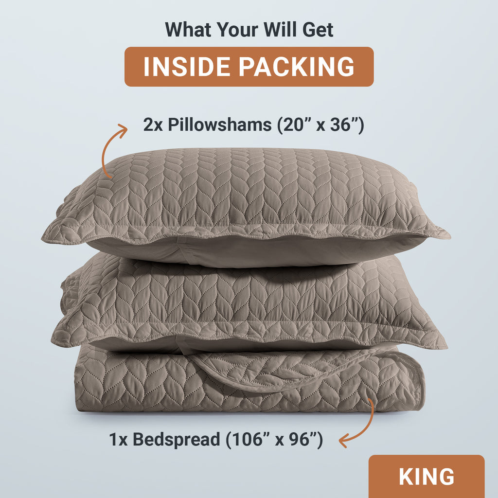 Lightweight Quilted Bedspread – Soft and Breathable Quilt Set, All Season Microfiber Bedding, Modern Style Soft Bedding Set, Twin, Full / Queen, King Sizes, Machine Washable Halloween Christmas
