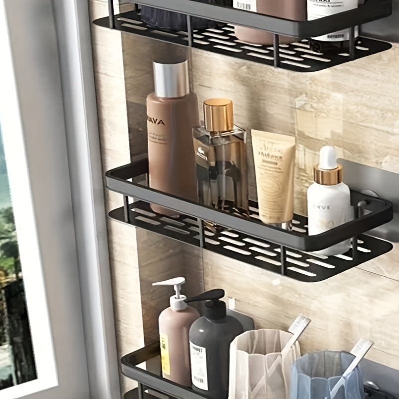 Multi-piece Shower Rack Bathroom Rack Wall-mounted Storage Rack Bathroom Shampoo Lotion Cosmetics Storage Rack Kitchen And Bathroom Storage Space-saving Storage Rack-no Drilling Required, Suitable for A Variety Of Scenarios-Free Traceless Sticker