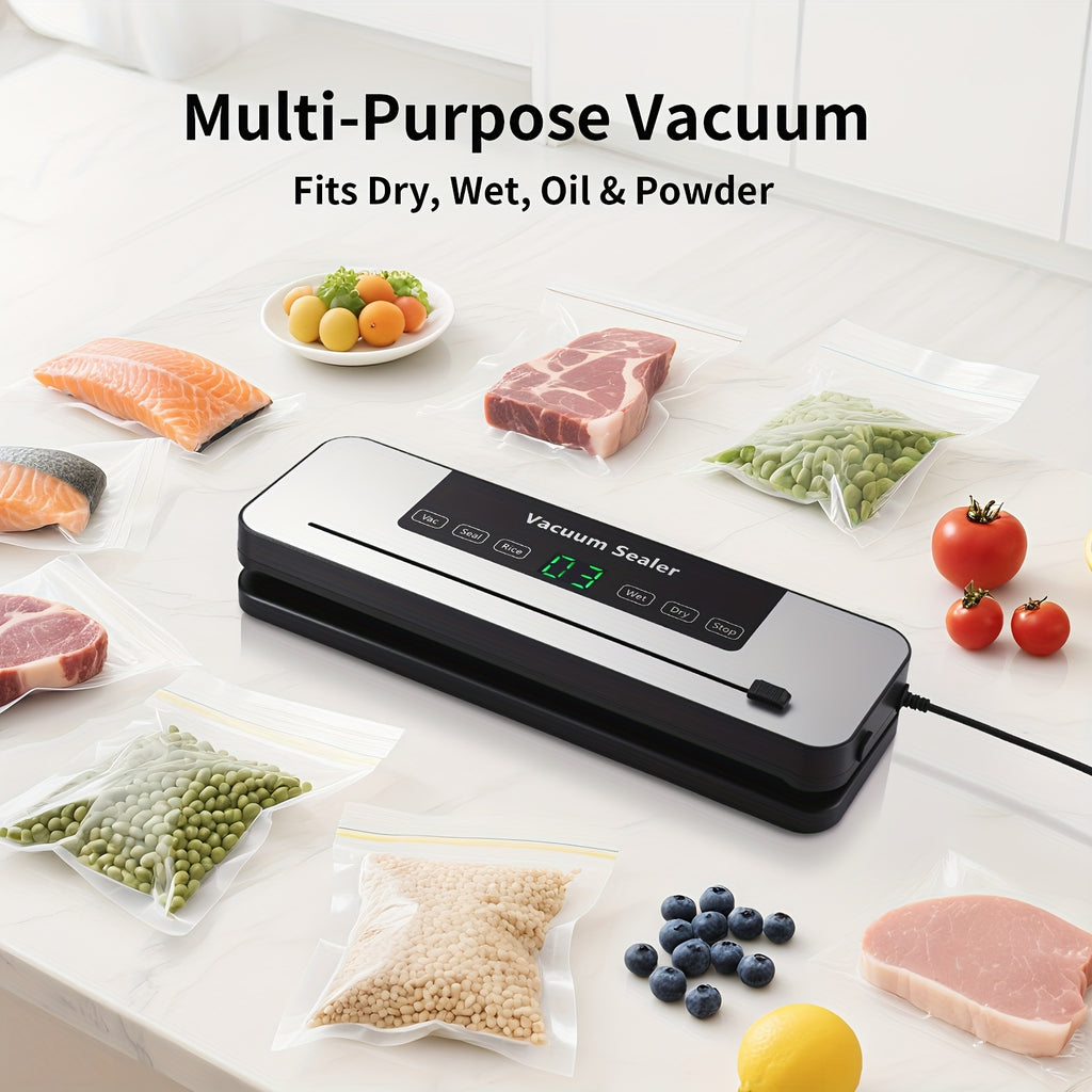 65000 PA Commercial Vacuum Sealer Machine System with 10 Free Bags, Dry/Moist Modes, 6-In-1 Sealing Machine for Storage And Sous Vide, Automatic Sealing Machine, Modern Vacuum Sealer