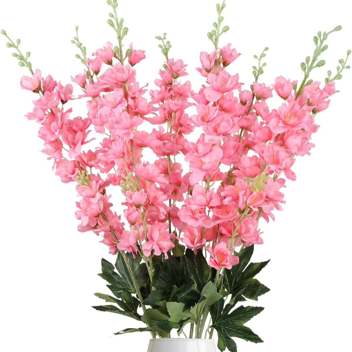 8pcs Dusty Blue Delphinium Artificial Flowers 33.5 Inch Faux Delphinium Stems Larkspur Flowers for Wedding Table Centerpieces Home Garden Decor
