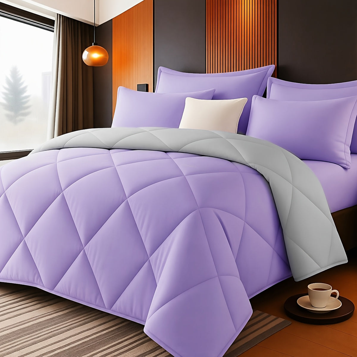 2/3pcs Solid Color Diamond Pattern Large & Extra-Large Bed Sheet Sets Soft Comfortable And Ultra-fine Fiber Filled Lightweight Fabric Breathable Quilt Easy to Take Care Of Equipped with Quilts And Pillowcases Luxurious Quality & Ideal Gift