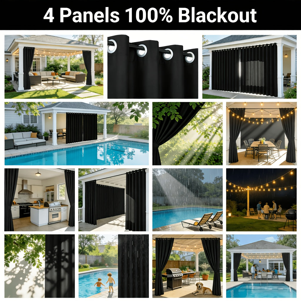 4pcs Pack Living Room Bedroom Blackout Curtains Living Room Bedroom Blackout Curtains Heat Insulation Noise Reduction Privacy Protection Privacy Screen Partition Curtains Suitable for Living Rooms Bedrooms Balconies And Courtyards