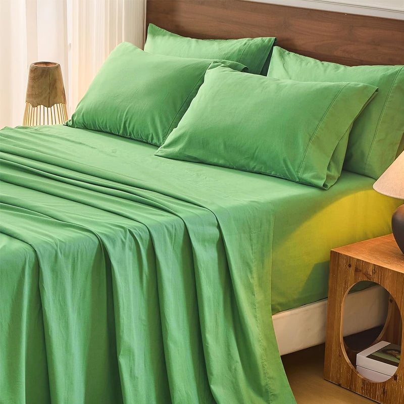 [Deep Sleep] 4/6pcs Bamboo Bed Sheet Set, Luxury Soft & Cooling Sheet Set For Hot Sleepers, 5 Star Hotel Experience Bed)Child Sheets Sets Deep Pocket Up To 16"Breathable Bedding For Room, Hotel 2200TC Bedding Sheets Queen Bed Sheets W/ Random Color