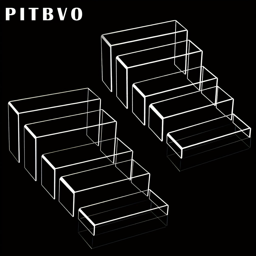 10/20pcs of PITBVO Acrylic Display Risers in Various Sizes, Transparent Acrylic Stands for Showcasing Funko Pop Figures, Cupcakes, Jewelry, Perfumes, And More (Large Size)