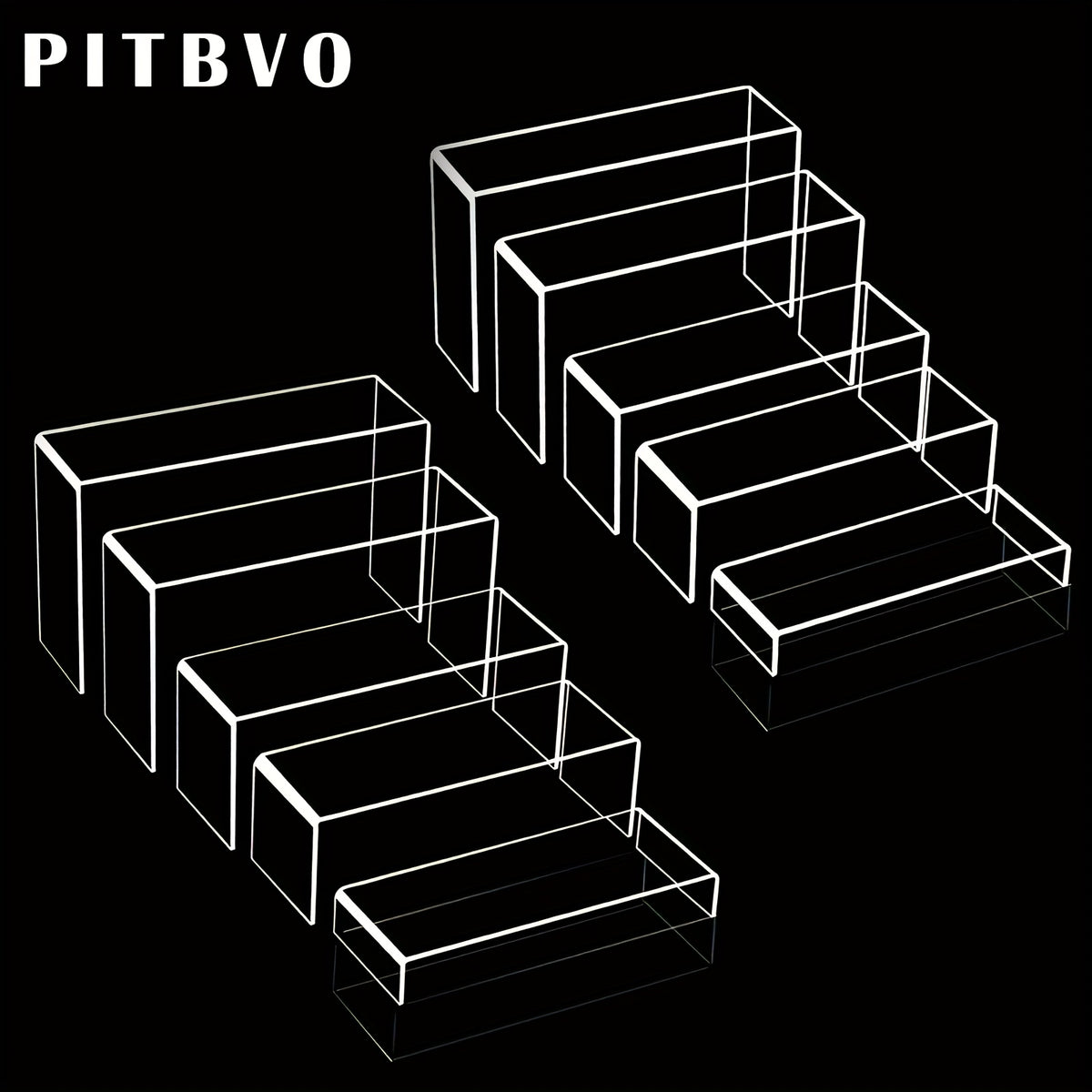 10/20pcs of PITBVO Acrylic Display Risers in Various Sizes, Transparent Acrylic Stands for Showcasing Funko Pop Figures, Cupcakes, Jewelry, Perfumes, And More (Large Size)