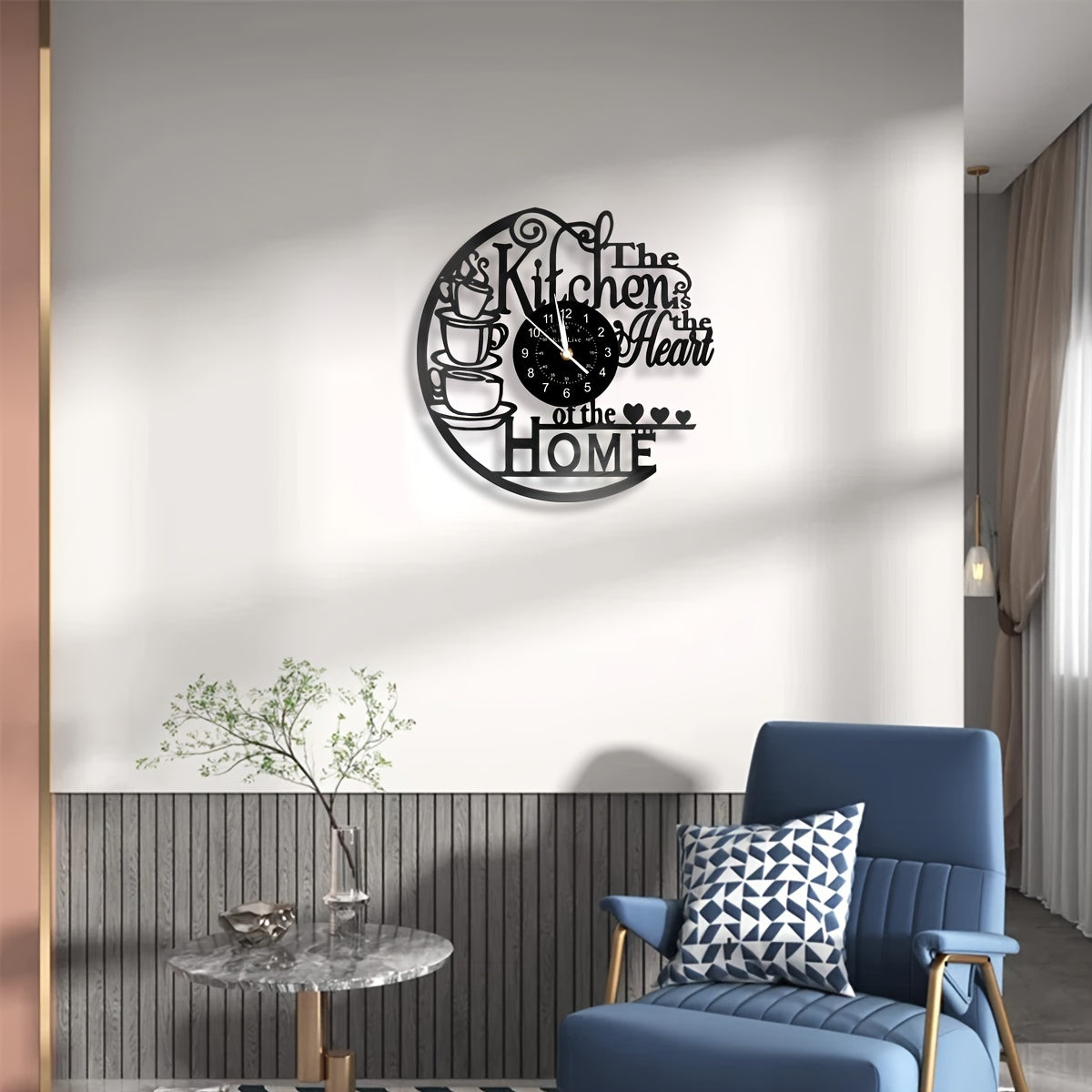 1pc Coffee Vinyl Record Wall Clock, Wall Decoration Art Decoration, Coffee Cup Design Wall Clock - Coffee Clock Silent Home Decoration, Living Room Bedroom Kitchen Bathroom, Christmas Gift/New Year Gift, Special Surprise