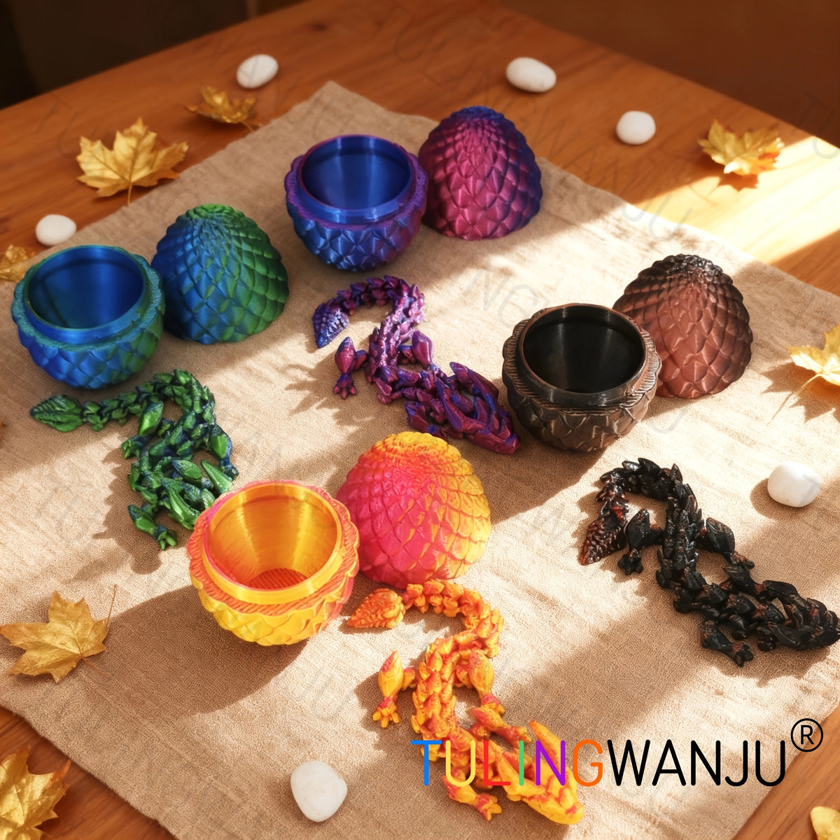 40pcs/20 Sets/Dragon Egg Set Decorative Sculpture (Including 20 Dragons And 20 Dragon Eggs), with a Dragon Body of 4.92 Inches And a Dragon Egg of 2.2 Inches, Suitable for Home Decoration, Holiday Celebrations, Gatherings, Offices, And Living Rooms