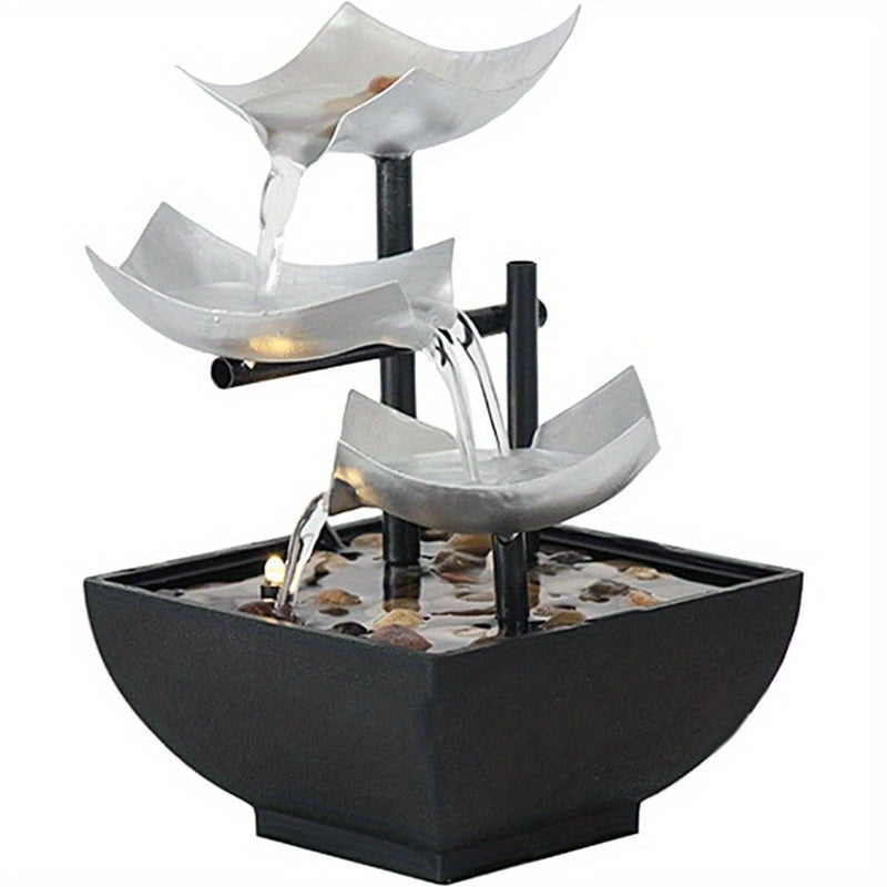 Indoor LED Table Fountain, Waterfall Fountain Table Decor, Relaxation Meditation Fountain, Peaceful and Relax Christmas Gifts