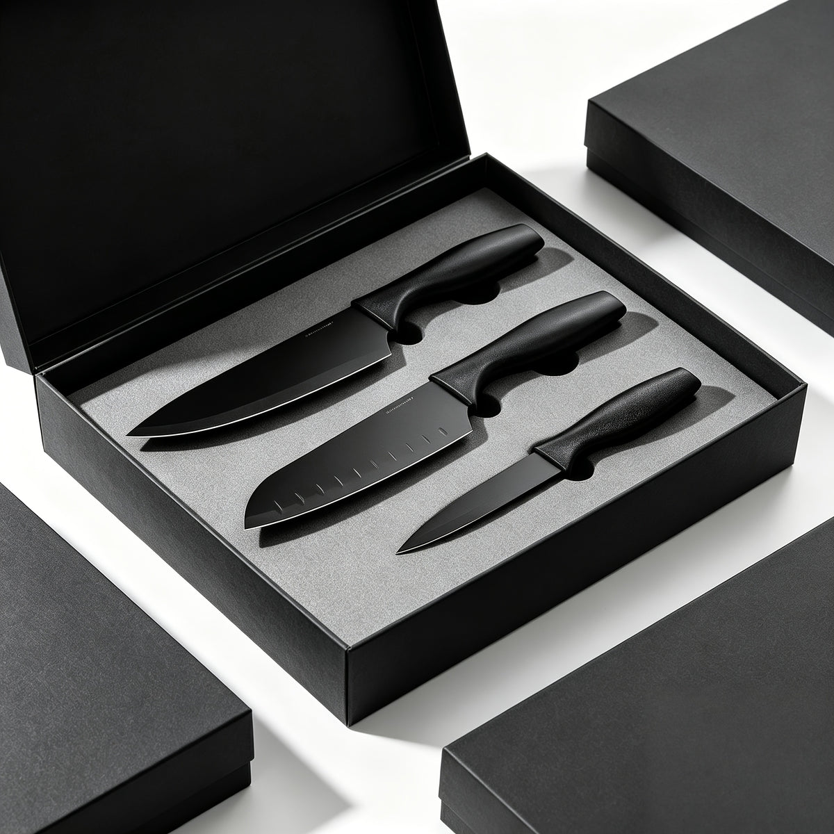15pcs Black Kitchen Knife Set with Stainless Steel Blades, Non-Stick Coating, And Lightweight Ergonomic Handles- Professional Chef Knives for Home And Commercial Use, Sharp And Durable Utensil Set with Knife Block And Scissors