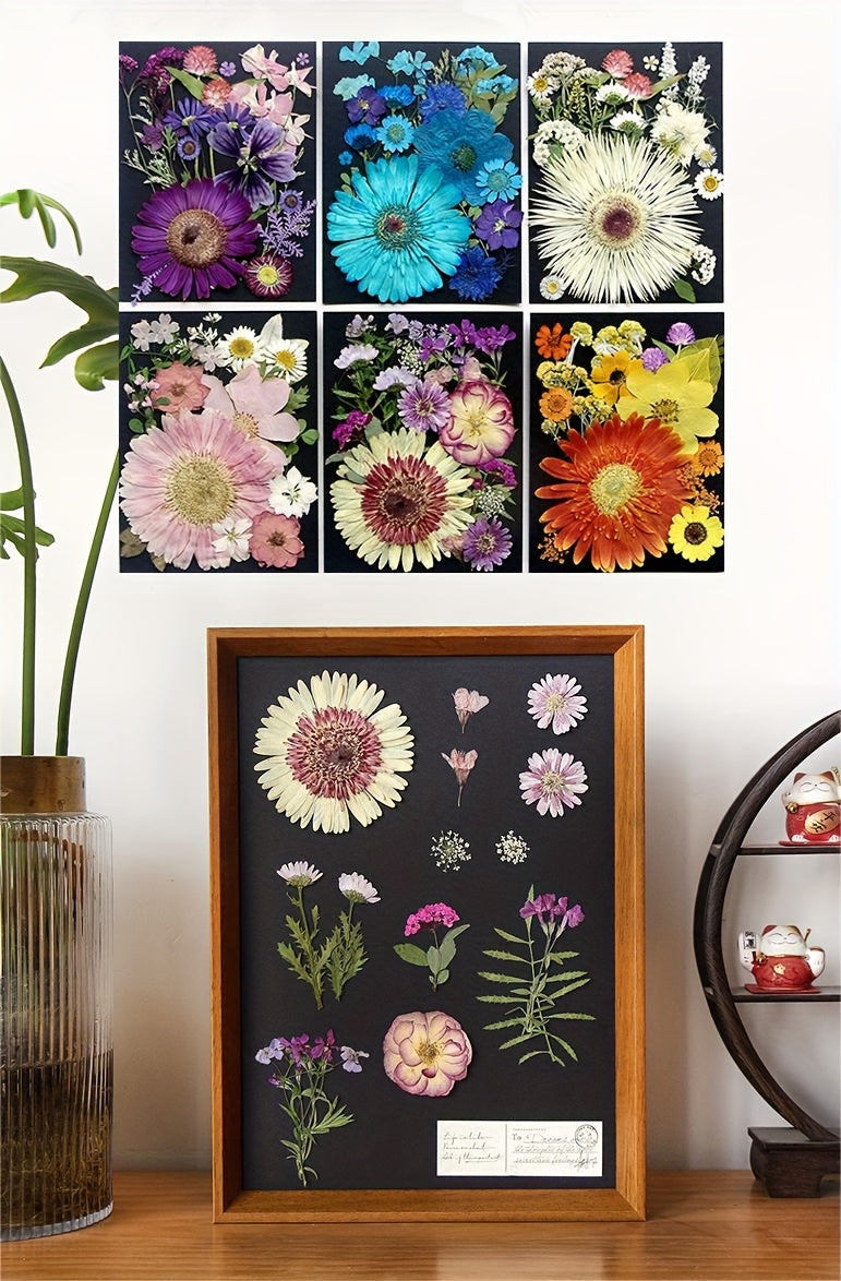 60pcs Dried Pressed Flowers For Resin, Real Pressed Flowers Dry Leaves Bulk Natural Herbs Kit For Scrapbooking DIY Art Crafts, Epoxy Resin Jewelry Molds, Candle, Soap Making, Nails Décor