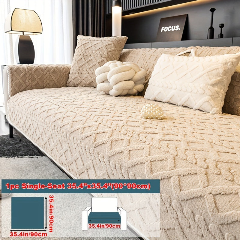 1pc Plush Sofa Mat, Pet Dog Friendly Sofa Cover, Couch Cover Plush And Delicate Soft Anti Slip Protection Sofa, Bedroom, Office, Living Room Decoration, Home Decoration Local Warehouse Send Out Goods