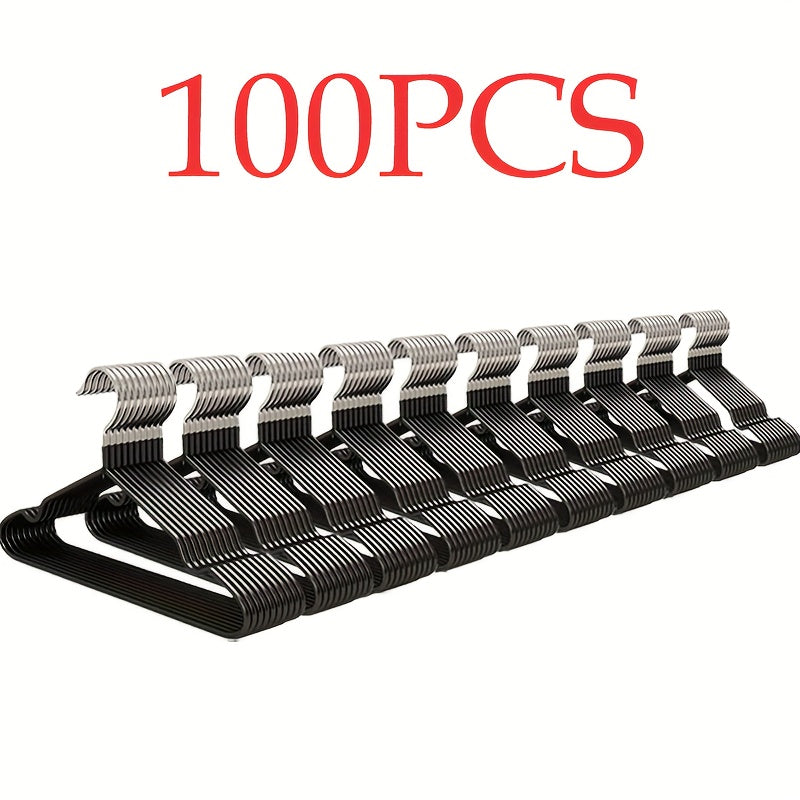 100pcs/50pcs/30pcs, High Manganese Steel Coated Non-slip Hangers, Thickened And Reinforced, Upgraded Weight Capacity, Waterproof And Rust-proof, for Home Use, Commercial Use, Closet Organization And Storage, Coat Hangers, Suit Hangers, Space-saving