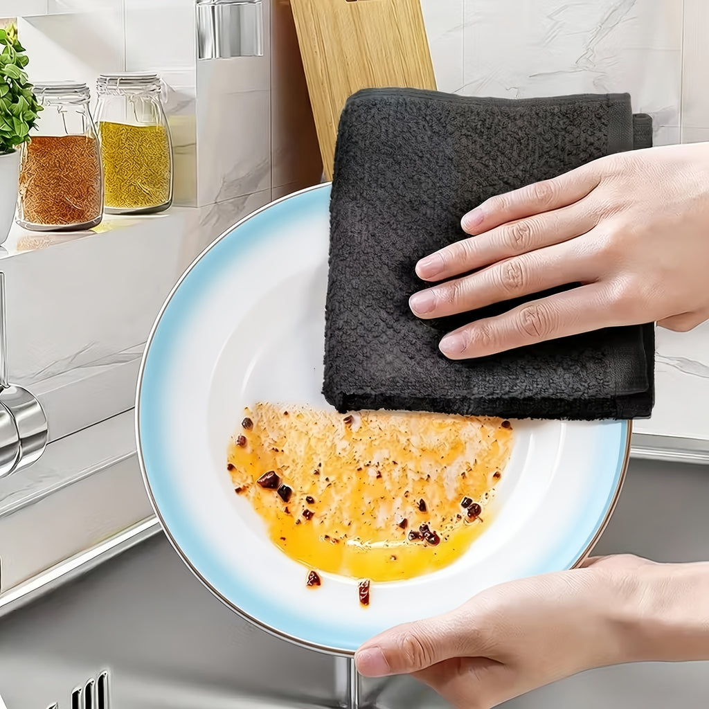 12pcs 100% Cotton Kitchen Towel Set | 6 Hand Towels (15" X 25"), 6 Wash Towels (12" X 12") - Striped Weave, Absorbent & Durable Dish Towels For Cooking, Cleaning & Drying - Perfect For Christmas & Holiday Kitchens