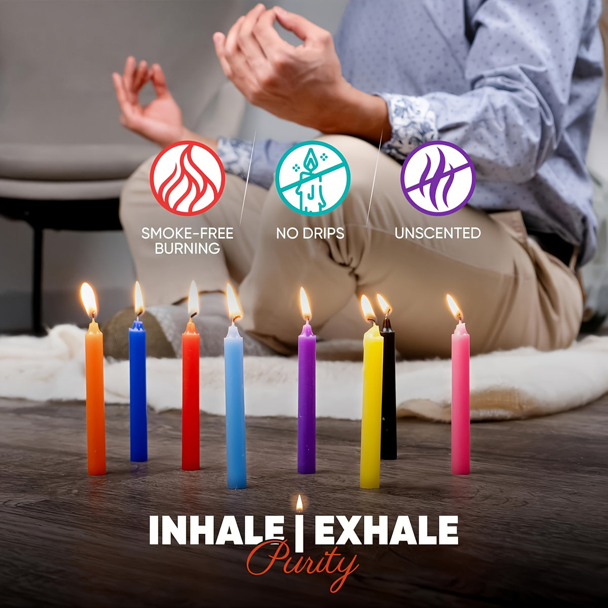 4 Inch Mini Taper Candles 100 Pack, Unscented Hand-Poured Soy Wax Candlesticks in Assorted Colors for Dinner Tables, Weddings and Holiday Home Decor