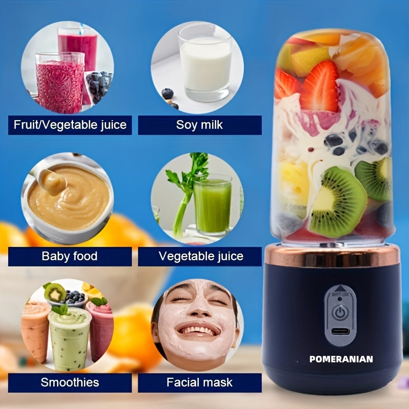Portable Double Cup Fruit And Vegetable Juicer, Made of Food Grade ABS, with a Capacity of 1500Mah Rechargeable Battery, Gift Box, Multifunctional Juicer, Kitchen Supplies, Essential for Summer Fruit Juicing